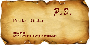 Pritz Ditta névjegykártya